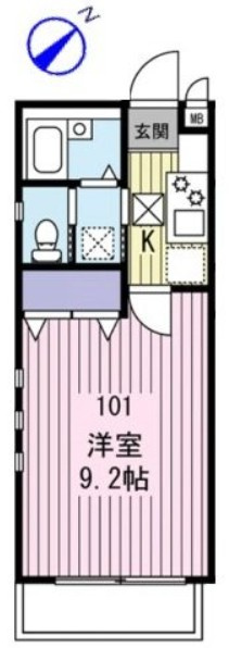 柏市根戸のアパートの間取り