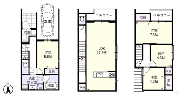 ■摂津市別府　第1期　新築一戸建ての間取り
