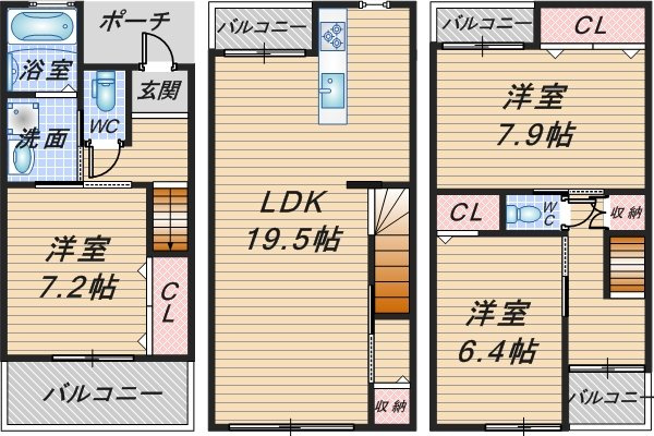 東泉丘タウンハウスの間取り