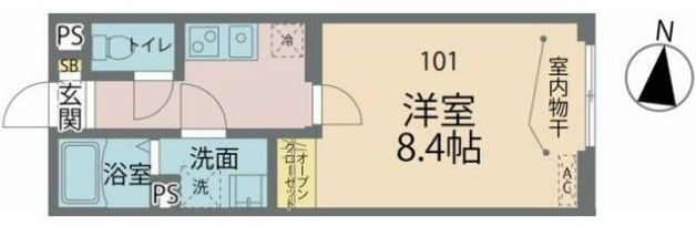 所沢市大字上安松のアパートの間取り