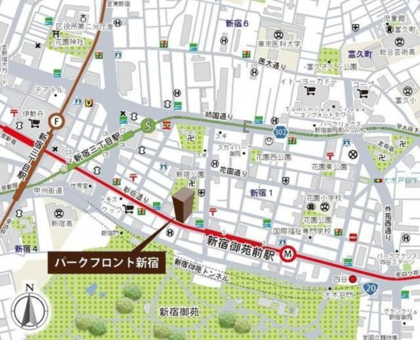 パークフロント新宿の地図|パークフロント新宿