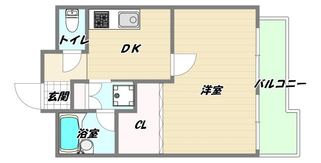 大阪市淀川区宮原１丁目の賃貸マンションの間取り