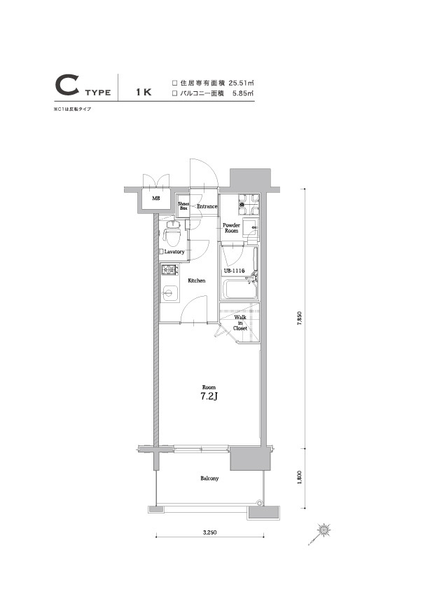 新品家具付きマンション奈良屋町13(KaGood福岡)の間取り|※間取りと異なる場合は現状を優先します。