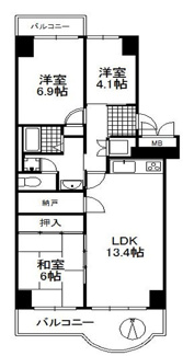 【間取り】 | ユニハイム千里丘1号棟