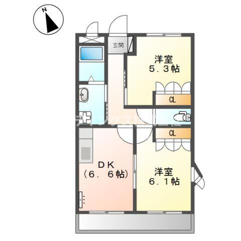 明和マンションⅠの間取り