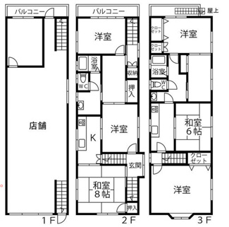 【間取り】 | 船橋市前原西7丁目　店舗付住宅