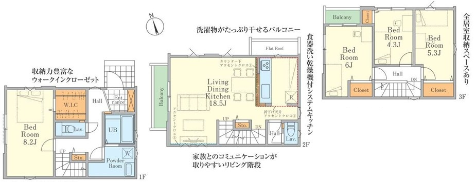 新座市東3丁目　新築一戸建　東武東上線　志木の間取り
