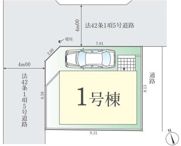 新座市東3丁目　新築一戸建　東武東上線　志木の区画図