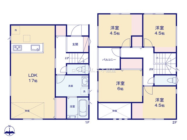 【間取り】 | 名古屋市中川区中郷５丁目114『仲介料無料』新築戸建て | 1号棟