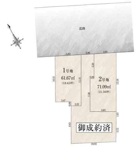 武蔵野市関前3丁目 西武新宿線 西武柳沢駅 新築戸建の区画図