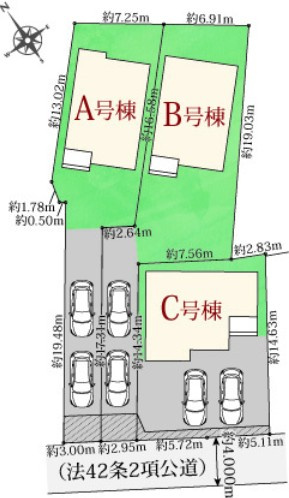 明石市魚住町西岡　全３棟C号棟　新築戸建の駐車場