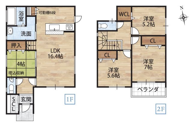鳥居Ⅱ・新築戸建の間取り