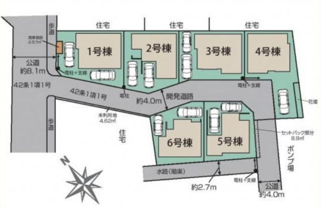 さいたま市見沼区南中丸　新築一戸建て　ブルーミングガーデン　06の区画図|⑥号棟