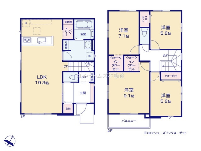 【間取り】 | 岡崎市美合町字吉添15-4『仲介料無料』新築戸建て | 1号棟