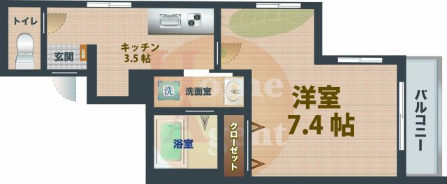 【間取り】 | アルム西新宿 | 1Kのお部屋です。