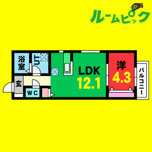 リトリート氷室　名古屋市賃貸　仲介手数料無料の間取り