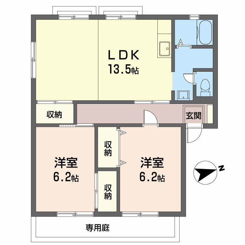 レヴールK Ⅰ・Ⅱ Ⅱの間取り