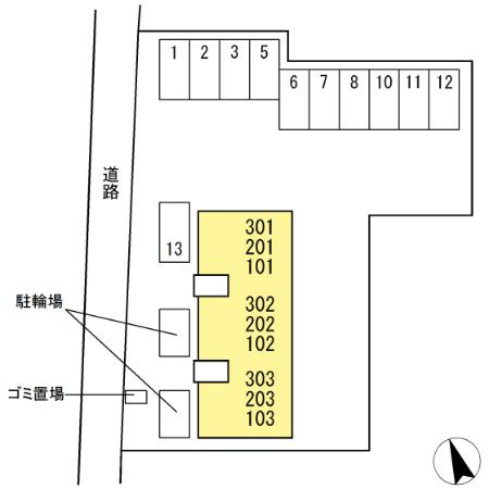 セジュール八幡の区画図