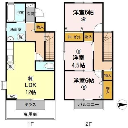 ヴィルヌーブ A棟の間取り