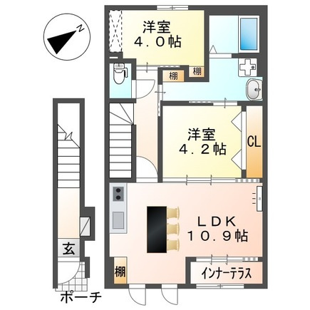 仮）スイートモダン三宅の間取り|間取図