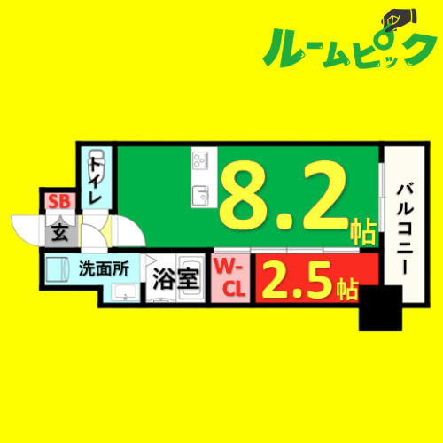 メイクスWアート金山ウエスト　名古屋市賃貸　仲介手数料無料の間取り
