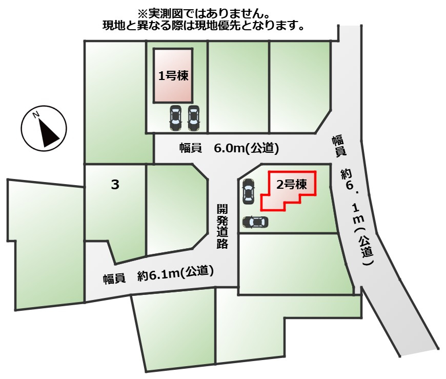 ワイウッドコートさくら市大中第1期の区画図|【全3棟】各号棟の詳細については、お気軽にお問い合わせください♪