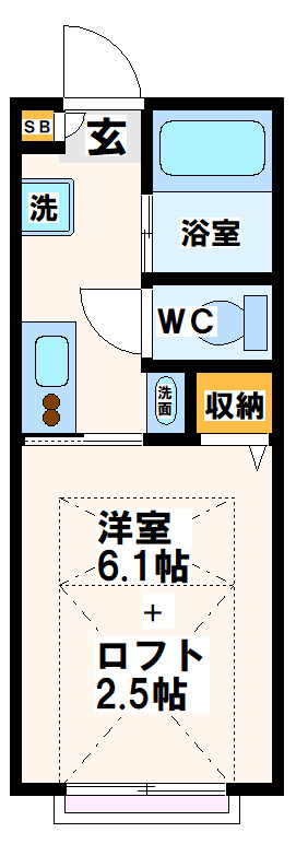 世田谷区経堂４丁目の賃貸マンションの間取り