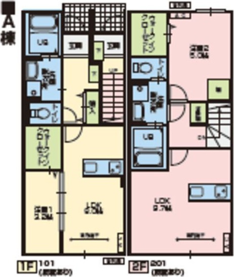 ミモザA棟の間取り