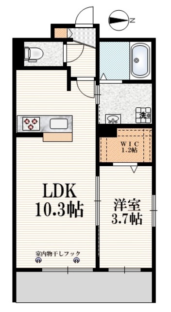 ポールＮの間取り|【間取り】　角部屋２面採光
