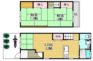 【間取り】 | 赤井2丁目テラスハウス