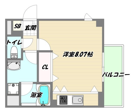 大阪市東淀川区柴島２丁目の賃貸マンションの間取り