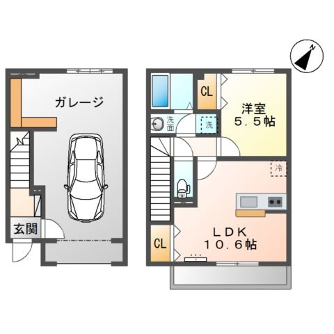 【間取り】 | ガレージハウス・ヒューゴ