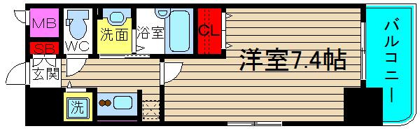 エステムコート難波Ⅱアレグリアの間取り
