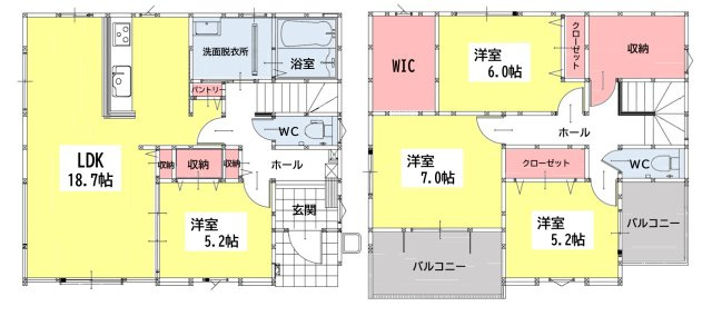 小倉南区中吉田1丁目1期1号棟の間取り