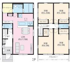 平塚市御殿１丁目　新築戸建　全３棟の間取り|南向き　４LDK