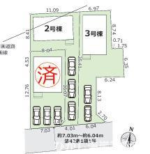 平塚市御殿１丁目　新築戸建　全３棟の区画図|対象3号棟