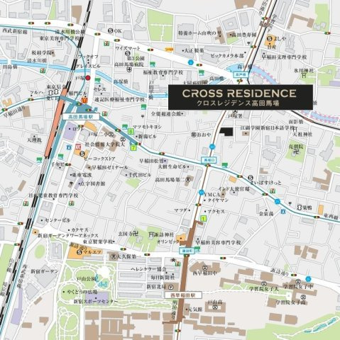 クロスレジデンス高田馬場の地図