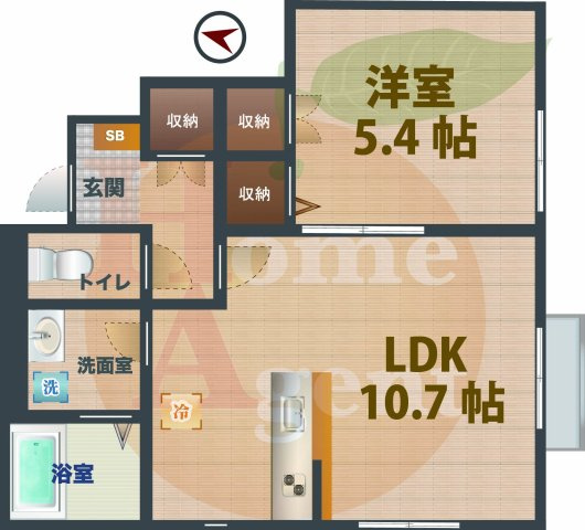 【間取り】 | ガーデンステート若宮 | 1LDKのお部屋です。