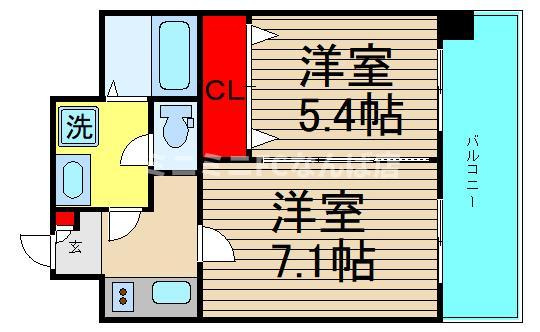 ココロイーストの間取り|反転です。