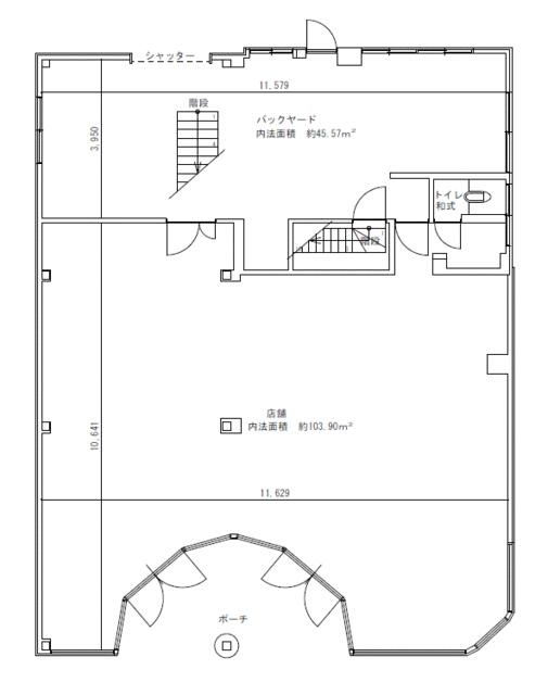 周船寺貸店舗の間取り