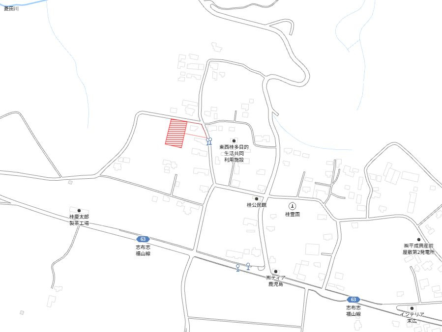 曽於市大隅町中之内の売地の土地図