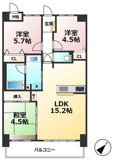 【間取り】 | アルファライフ吉塚駅東Ⅱ