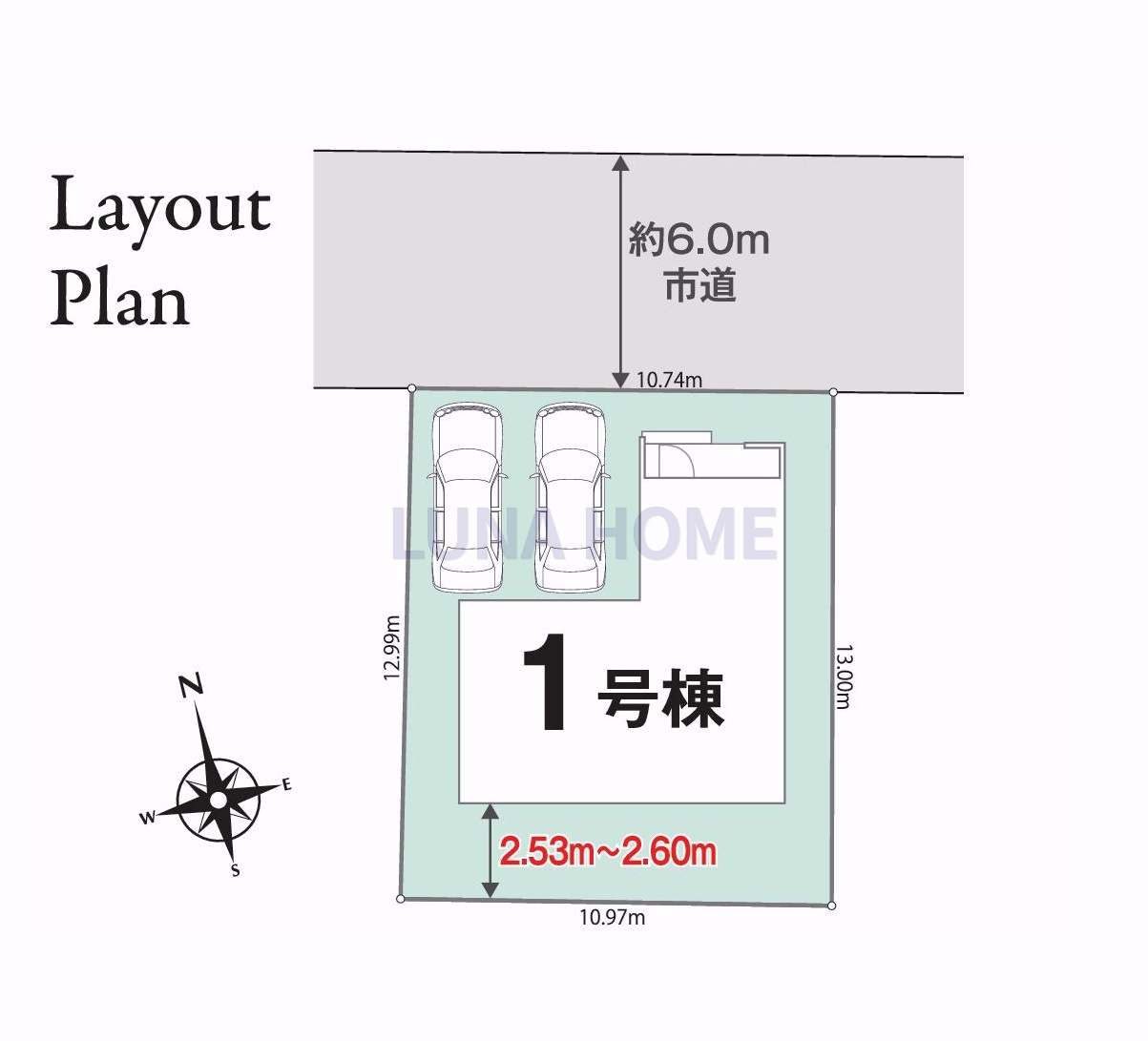 牛久市南6丁目01期　新築戸建の区画図|2026年11月完成予定☆建築中もお近くのモデルハウスにて完成イメージの体験ができます♪