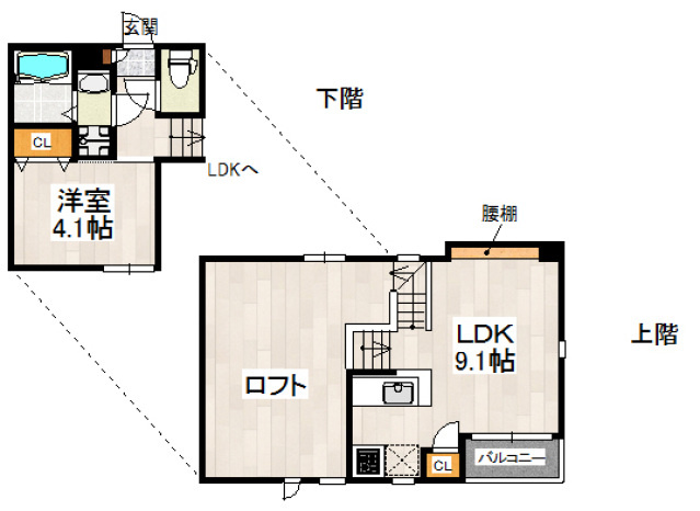 【間取り】 | CB千早南フゼア