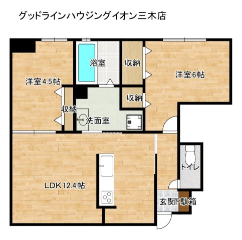 セジュール加佐 A棟の間取り