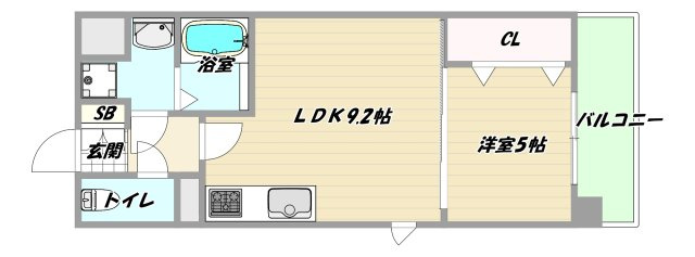 大阪市淀川区宮原５丁目の賃貸マンションの間取り