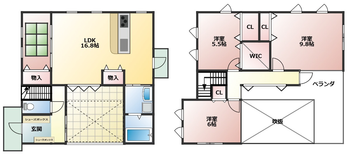 荒木町荒木戸建の間取り