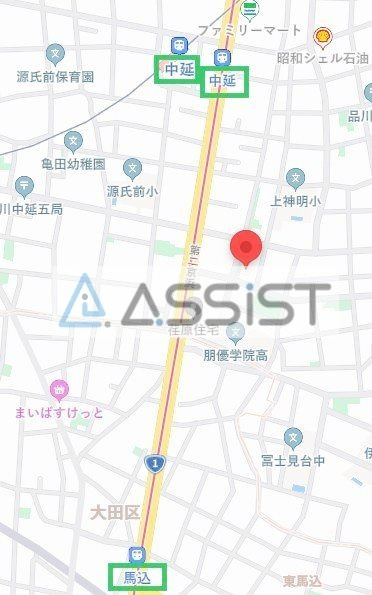 プレール中延の地図