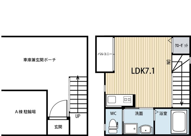 メリベル西門前 B棟の間取り