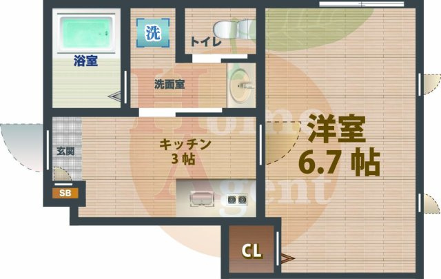 【間取り】 | ルーチェ鷺宮 | 1Kのお部屋です。